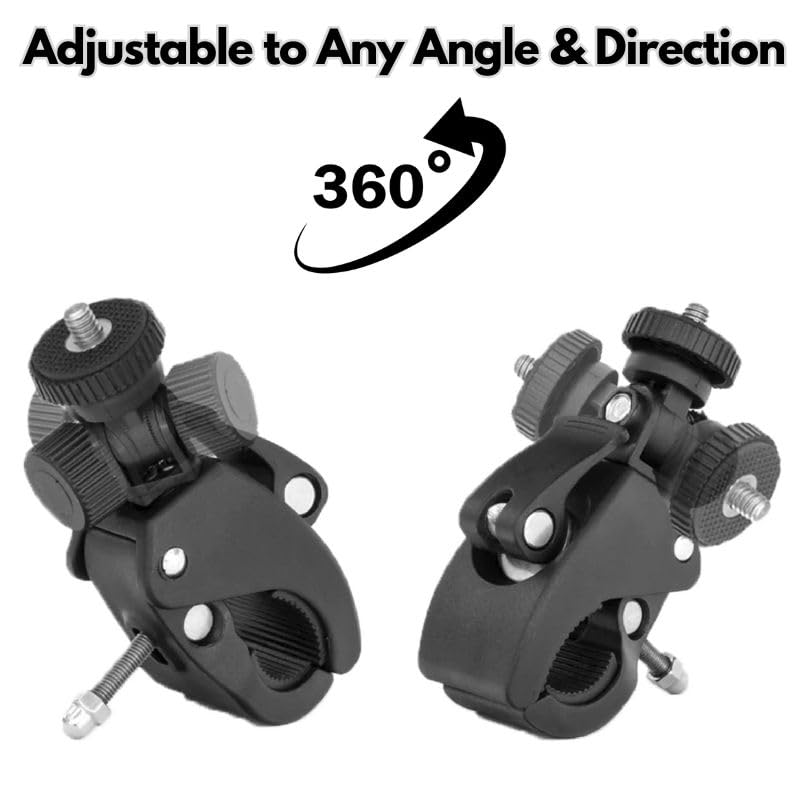 Grifiti Nootle Quick Release Pipe Clamp 1/4 20 Thread Camera & Nootle Mount For Tripod Music Microphone Pole Stands Any Pipe Bar